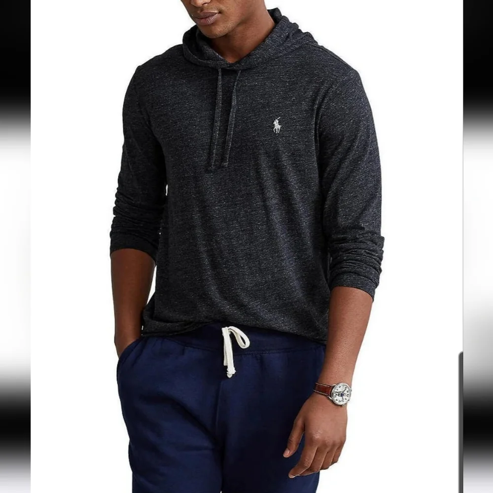 Polo Ralph Lauren Men's Gray Long Sleeve Hooded T Shirt Size L